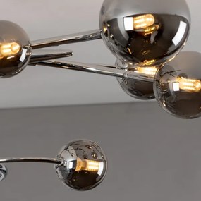 Brilagi - Lustră LED aplicată MISTEL 15xG9/3W/230V crom negru/fumuriu