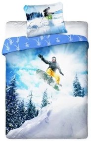 Lenjerie de pat pentru copii cu snowboard 1 buc 70x80 cm (standard gratuit) Lăţime: 160 cm | Lungime: 200 cm