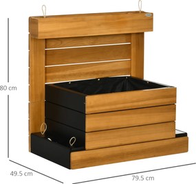 Outsunny Pat ridicat cu 4 cutii de plantare, sistem de auto-udare, căptușeală din material nețesut, rezistent la intemperii, 79,5 cm x 49,5 cm x 80 cm | Aosom Romania