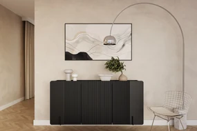 Comodă Malmi 150 cm suspendată - negru mat / negru