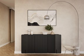 Comodă suspendată Malmi 150 cm cu trei uși - negru mat / negru