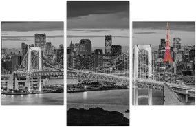 Tablou - Oraș mare cu un turn roșu (90x60 cm)