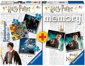 PUZZLE + JOC MEMORY HARRY POTTER, 25/36/49 PIESE - RAVENSBURGER (RVSPC05054)