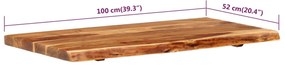 Blat lavoar de baie, 100 x 55 x 3,8 cm, lemn masiv de acacia 100 x 55 x 3.8 cm