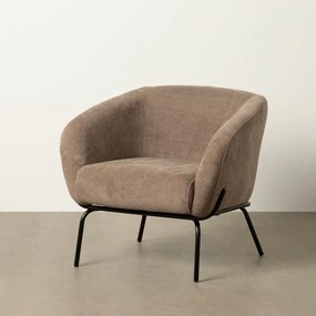 Fotoliu taupe cu tapițerie din chenille Classic – Ixia