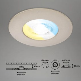 Briloner 7605032 - Set cu 3 LED-uri, corp de iluminat încastrat pentru baie, 3xLED/4,9W/230V, IP44, crom mat