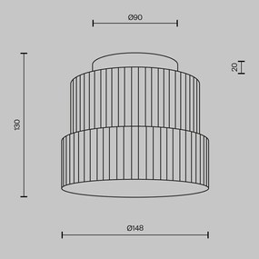 Mini Plafoniera LED cu sticla canelata Scala alb