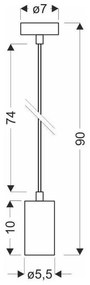 Lustră neagră cu abajur din metal ø 7 cm Tubo – Candellux Lighting