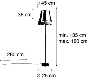 Lampă de podea bronz cu abajur Granny crem 45 cm reglabil - Parte