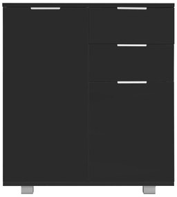Servanta, negru foarte lucios, 71 x 35 x 76 cm, PAL 1, Negru