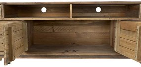 Comoda TV, natur, din lemn de pin reciclat, Aubeline