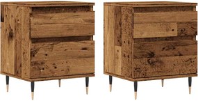 vidaXL Noptiere, 2 buc., lemn vechi, 40x35x50 cm, lemn prelucrat