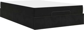 vidaXL Cadru de pat cu saltea cu saltea 2 pcs Negru Catifea