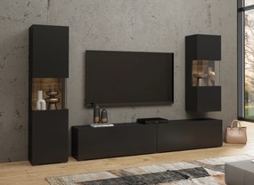 Mobilier living Avernic Typ 10 (onyx negru + Stejar wotan). 1042064