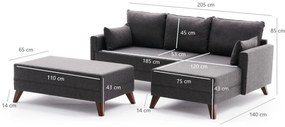 Canapea extensibilă de colț Bella Mini Corner Sofa Right - Anthracite