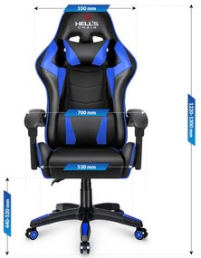 Scaun gaming HC-1007 negru și albastru