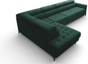 Colțar extensibil Nardo Maxi pe stânga - catifea verde Bluvel 78