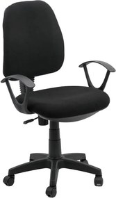 Scaun birou OFF 326 – Confort ergonomic, design simplu, tapițerie textilă, negru