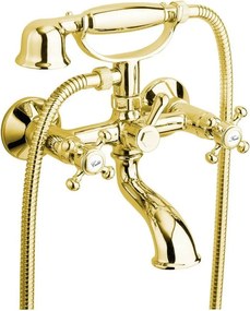 Baterie aurie pentru cadă cu montare pe perete (2 ieșiri) Antea – Sapho