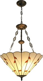 Brilagi - Lustră Tiffany FOLIA, cu vitralii, pe lanț, 3xE27/60W/230V, diam. 50 cm