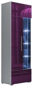 Expedo Vitrină înaltă LUGANO, alb/violet luciu 190