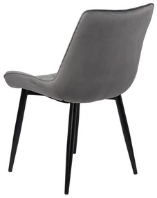 Scaun living modern gri BUC 206 din catifea cu picioare metalice