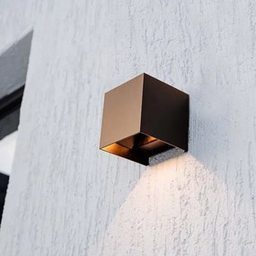 Aplică LED solară cu senzor LED/9W/3,7V IP65 4000K maro