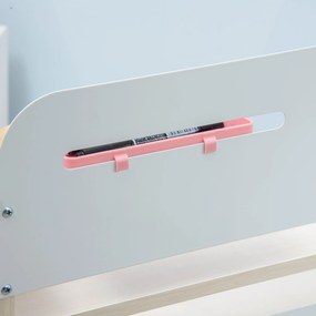 HOMCOM Set de Birou și Scaun pentru Copii de la 3 Ani Reglabil, Masă Inclinabilă 60° cu Sertar și Rafturi, Roz | Aosom Romania