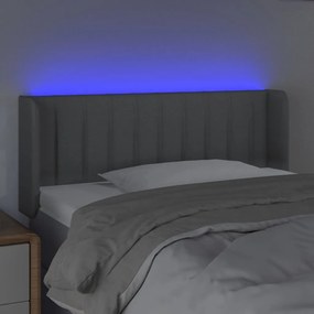Tablie de pat cu LED, gri deschis, 83x16x78 88 cm, textil 1, Gri deschis, 83 x 16 x 78 88 cm