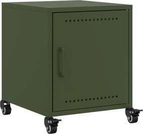 vidaXL Noptieră, verde olive, 36x39x43,5 cm, oțel