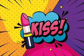 Tapet ruj pop art - KISS!