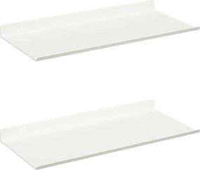 vidaXL Raft suspendat Pe perete 2 pcs Alb 40 x 18 x 2,5 cm Oțel