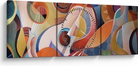 Tablou - Abstract muzical (cu ceas) (90x30 cm)