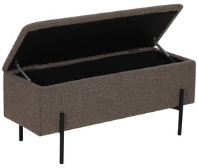 Bancă maro cu tapițerie din țesătură bouclé Watford – House Nordic