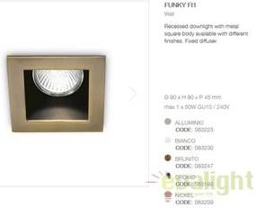 Spot incastrabil pt. tavan fals 9x9cm, FUNKY FI1 BRUNITO 083247