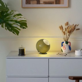 Lampă de masă retro verde cu sticlă - Mabel