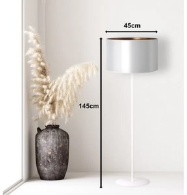 Lampadar Duolla CANNES 1xE27/15W/230V d. 45 cm argintiu/cupru/alb