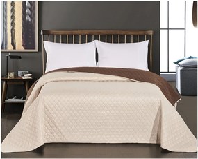 Cuvertură cu 2 fețe din microfibră DecoKing Axel, 240 x 260 cm, bej - maro