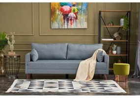 Canapea Extensibila cu 3 Locuri Tapitata Bella Soft Yataklı uclu Koltuk - Blue