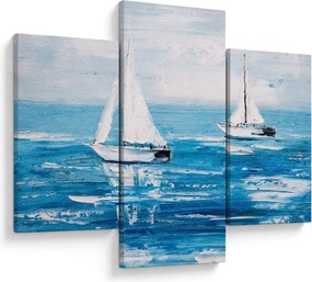 Tablou - Pictură yacht pe mare (90x60 cm)