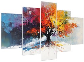 Tablou - Copac multicolor (150x105 cm)