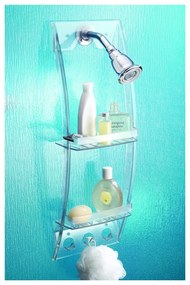 Suport suspendat transparent pentru baie iDesign, 23 x 73 cm