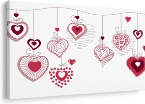 Tablou cu inimiore pictate (90x60 cm)