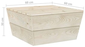 Set mobilier gradina din paleti cu perne, 6 piese, lemn molid Bej, 3x colt + 2x mijloc + masa, 1