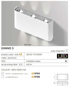 Aplica LED ambientala GINNO 3 aluminiu