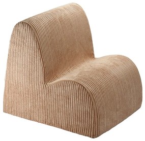 Fotoliu de copii maro cu tapițerie din catifea reiată Cloud – Wigiwama