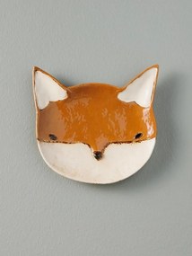 Farfurie din ceramica, portocalie, in forma de vulpe, Fox