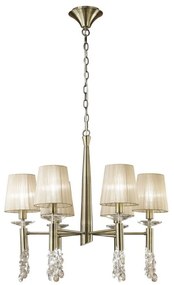 Candelabru elegant cu 6 brate Tiffany alama antique/ abajur soft bronz