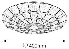 Brilagi - Plafonieră Tiffany DORAN din vitralii, 2xE27/60W/230V