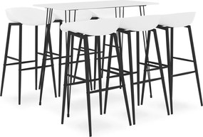 vidaXL Set mobilier de bar, 7 piese, alb